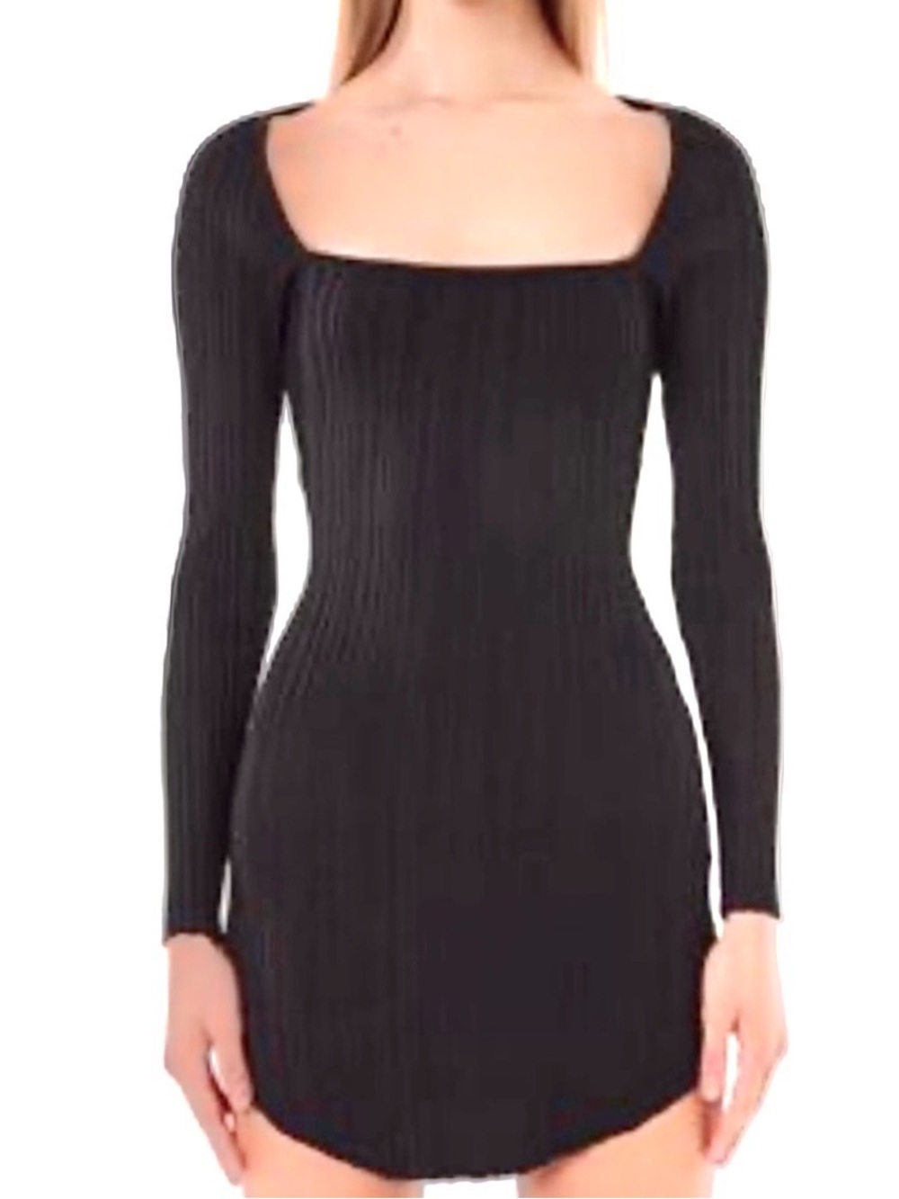 Barney’s New York X Forever 21 Ribbed Black Body Con Mini Dress Size Small.